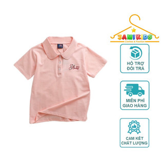 Áo polo bé gái JAMIKIDS, áo phông cổ sen bé gái thêu size đại 25-59kg