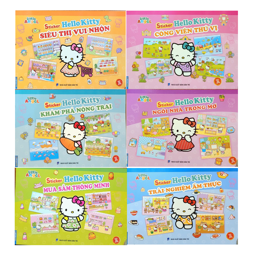Sách - Combo 6 cuốn Sticker HELLO KITTY