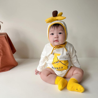 Bộ body chuối dài tay kèm mũ dành cho bé trai bé gái