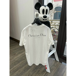 Áo thun - ChristianĐior - Couture vải wash rách White trắng new