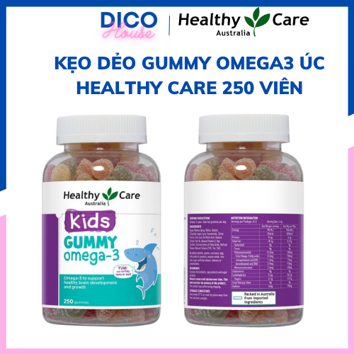Kẹo gummy Omega - 3 Healthy Care 250 viên (mẫu mới)
