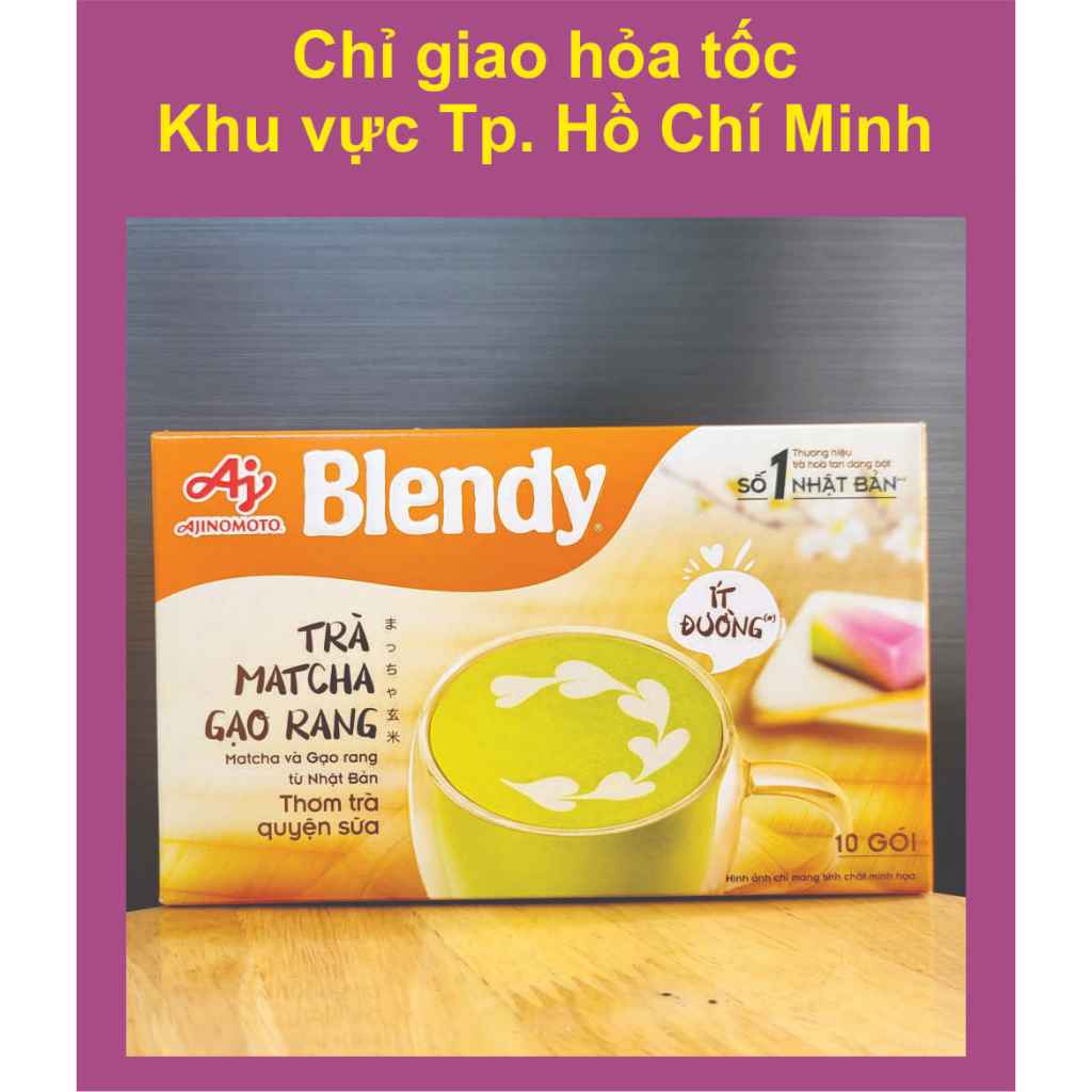 BLENDY - Hộp 160g - TRÀ MATCHA GẠO RANG HÒA TAN / AJINOMOTO Fried Rice Matcha Tea