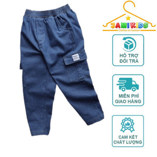 Quần Jean bé trai size đại JAMIKIDS, quần bò bé trai lớn túi hộp 25-60kg