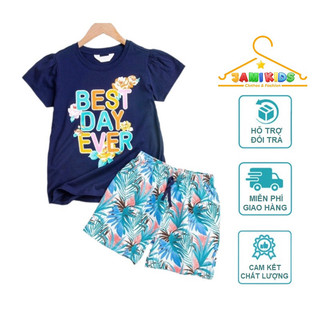 Bộ đồ cộc đùi bé gái JAMIKIDS cotton mềm mát 17-45kg