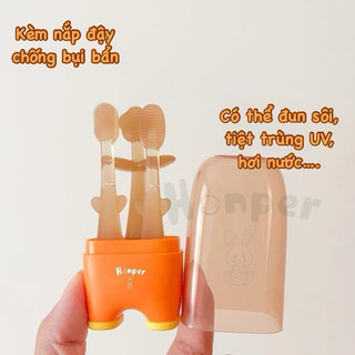 Bộ chăm sóc răng miệng Honper cho bé gồm 3 chi tiết