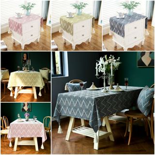 (GÓC TUA  VINTAGE_75-1M-2M) KHĂN TRẢI BÀN vải thô mộc họa tiết phong cách Bắc Âu. Thảm phủ tủ kệ trang trí nhà cửa