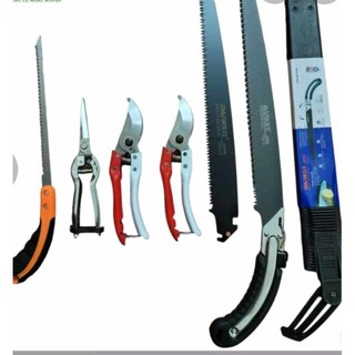Combo dụng cụ cây cảnh bonsai nhật bản (kéo tỉa thép trắng kéo cắt cành cưa lách new và cưa barker - gd smart