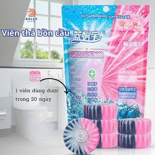 Viên thả bồn cầu 2 trong 1 làm sạch sâu, khử mùi, hương thơm mát thế hệ mới 50g/ gói Dolly House