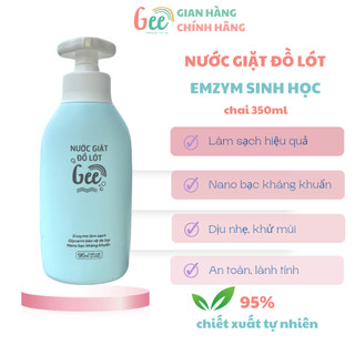 Nước giặt đồ lót Gee 95% chiết xuất tự nhiên, với enzym sinh học, nano bạc kháng khuẩn, khử mùi, an toàn da tay, 350ml