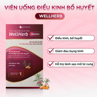 Viên uống điều kinh wellherb - điều hòa kinh nguyệt, giảm đau bụng kinh - hộp 30 viên