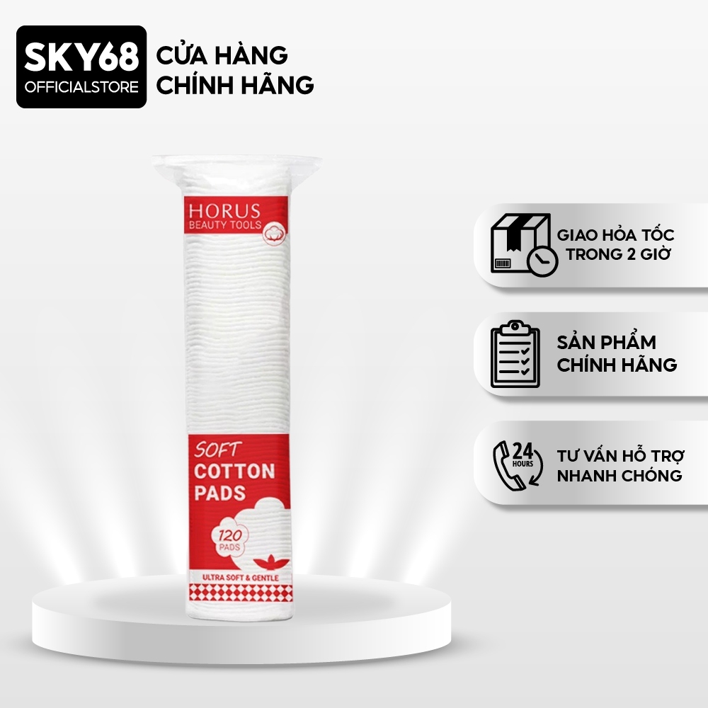 Bông tẩy trang HORUS Soft Cotton Pads 120 Miếng