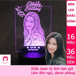 Quà Sinh Nhật Cho Bạn Thân, Bạn Gái, Bạn Trai, Người Yêu Độc Đáo - Đèn Led Khắc Ảnh Chân Dung - Mẫu Chữ Nhật 15