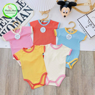 Body chip cộc tay trơn phối viền chất tăm lạnh cho bé sơ sinh từ 3-9kg