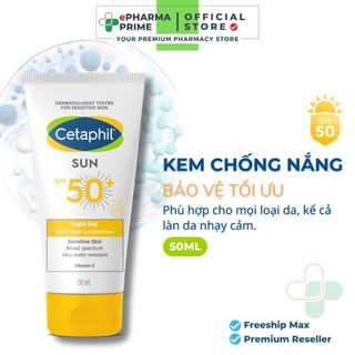 Gel Chống Nắng Cetaphil Sun SPF 50+ Light Gel Dịu Lành Cho Da Nhạy Cảm 50ml