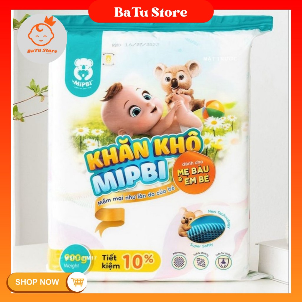 Khăn vải khô đa năng cao cấp Mipbi 600gr - 900gr cho mẹ và bé - An toàn