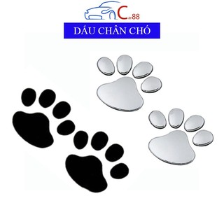 Miếng dán hình dấu chân chó trang trí xe cá tính