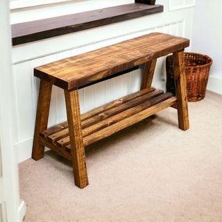 Ghế băng dài phong cách vintage/ Ghế băng mặt rộng