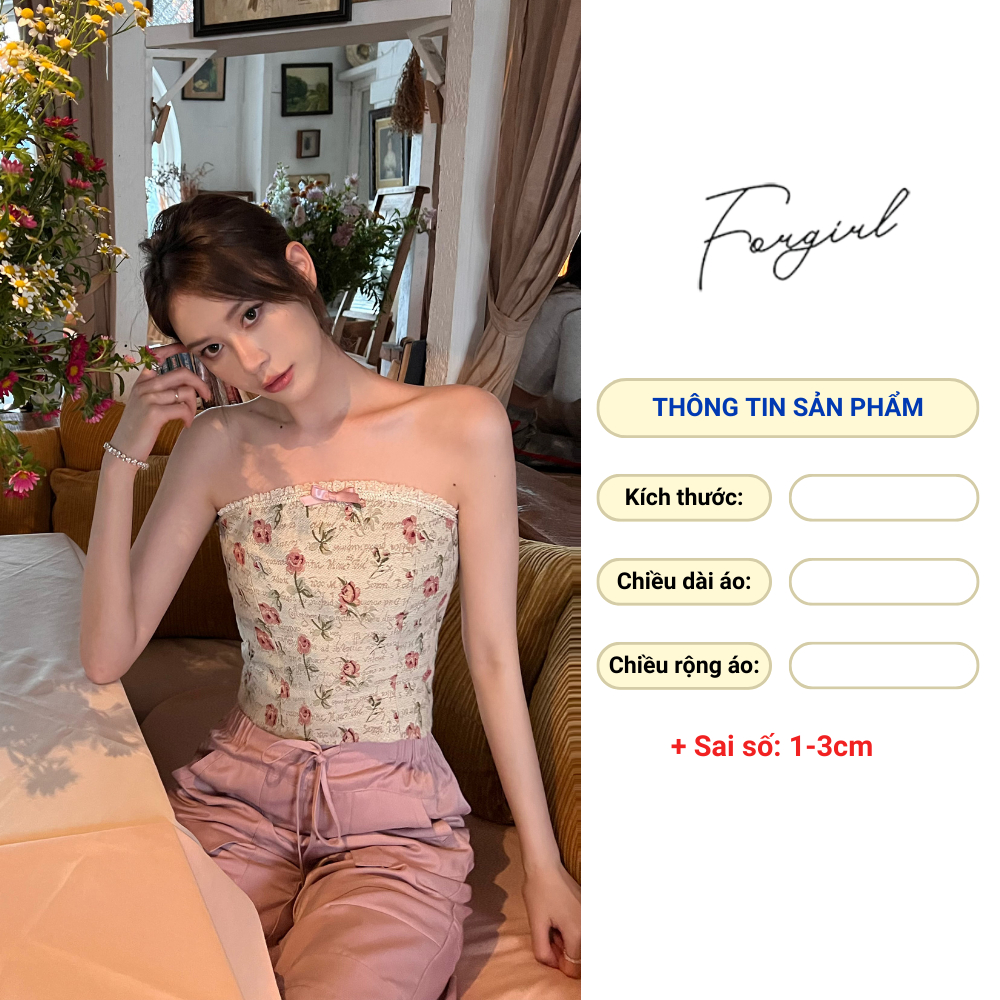 Áo dây Forgirlvn phối dây kéo họa tiết hoa cổ điển cho nữ T021 | BigBuy360 - bigbuy360.vn