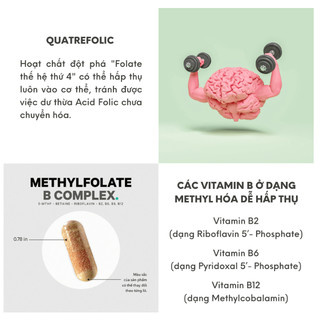 Viên uống bổ não Codeage Methylfolate B Complex 120 viên