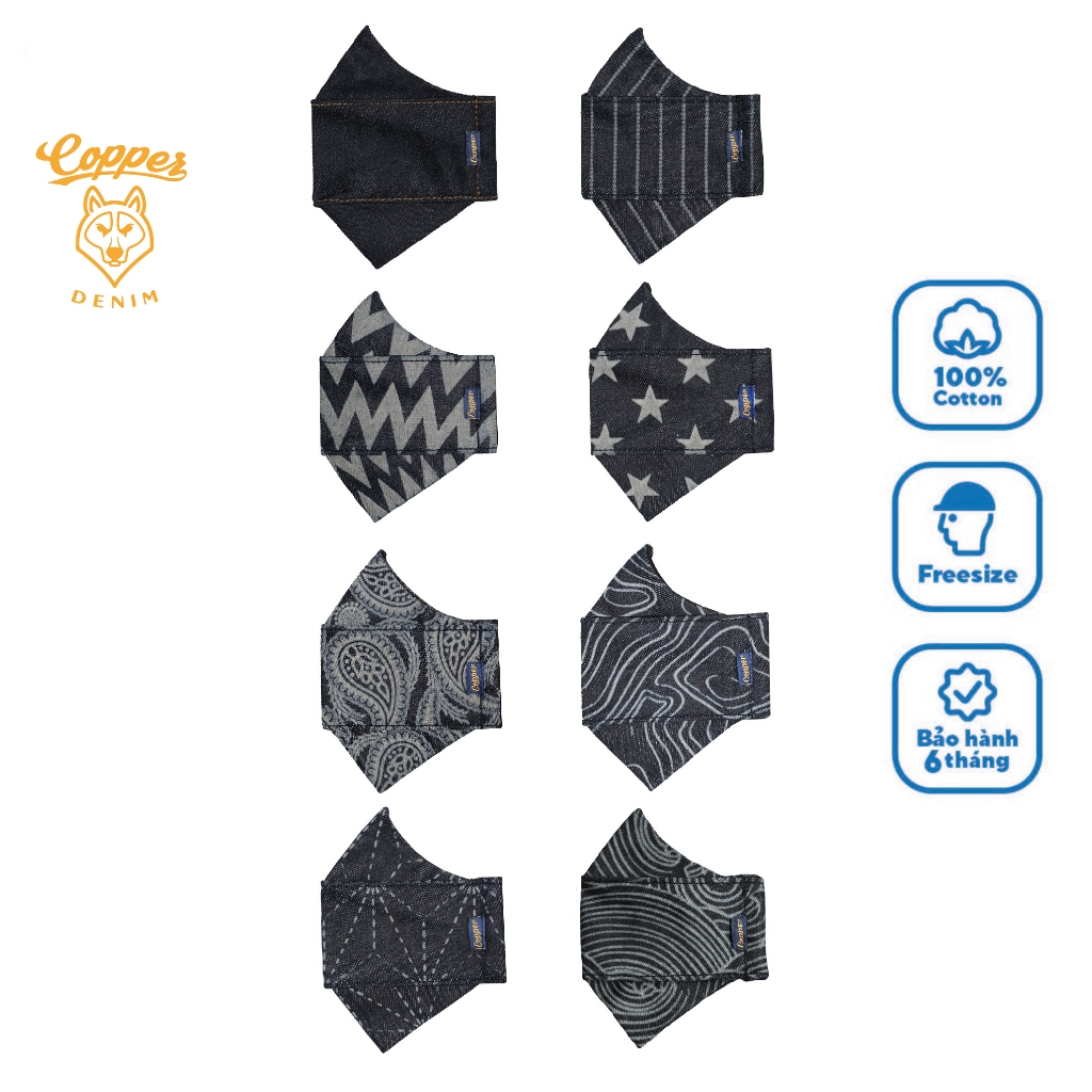 Khẩu Trang Denim "Origami" Ver 2 - raw denim, freesize - Copper Denim