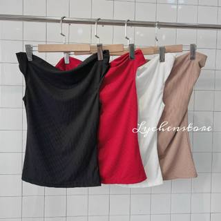 𝐋𝐘𝐂𝐇𝐄𝐍- Áo trễ vai thun tăm 4 màu ( Doris Top)