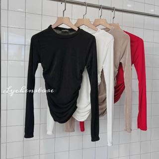 𝐋𝐘𝐂𝐇𝐄𝐍- áo thun tăm lụa nhún eo ( Stella Top)