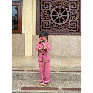 Bộ đồ lam đi chùa cho bé gái
