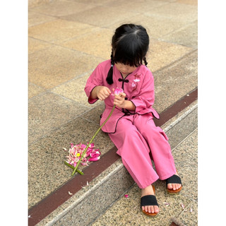 Bộ Đồ Lam Đi Chùa Cho Bé Gái [Mẫu Cổ Tàu]