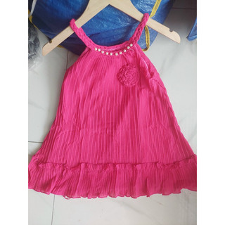 Đầm yếm dập ly bé gái
