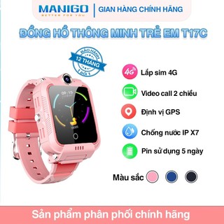 Đồng hồ thông minh trẻ em Geyan T17C Lắp sim nghe gọi Định vị cảnh báo nguy hiểm chống nước IP67 bảo hành 1 năm