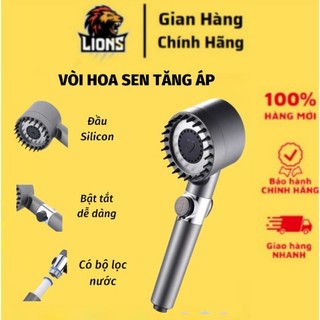 Vòi hoa sen vòi sen tăng áp có đầu chải silicon hỗ trợ massage