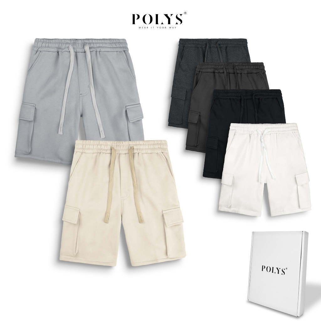 Quần Short Nỉ Túi Hộp Fullbox POLYS, Form Trên Gối, Trẻ Trung. Quần Nỉ Túi Hộp 6 Màu Trendy