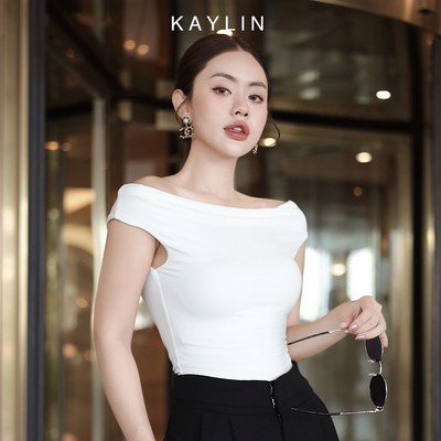 Áo thun KAYLIN trễ vai hỡ lưng chất vải cotton co giãn mát mẻ phong cách thời thượng N2175