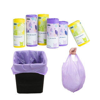 Túi rác tự huỷ sinh học Inochi có quai tiện dụng dạng cuộn nhiều màu, nhiều mùi hương