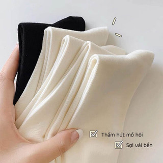 Tất cổ cao chất liệu cotton thoáng khí, phong cách basic dễ phối đồ