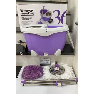 Cây lau nhà thông minh, chổi lau nhà thông minh xoay 360 độ Spin Mop SM05 Có chân đạp trợ lực