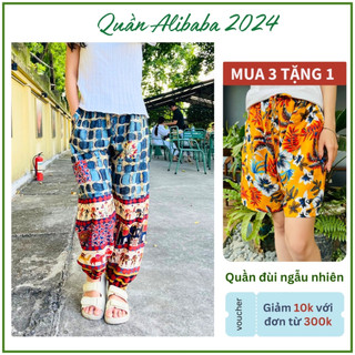 Quần thổ cẩm 🌈FREESHIP 🌈 Quần alibaba lụa cát đẹp cho nam nữ hoạt tiết thổ cẩm phom to 40 - 70kg nhiều màu