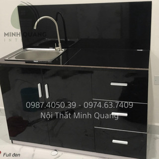 Tủ bồn mini Minh Quang nhựa Đài Loan dày dặn có sẵn bồn rửa cực tiện lợi và tiết kiệm.