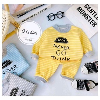 Bộ nỉ bông kẻ ngang cho bé chất đẹp dày dặn 6-15kg