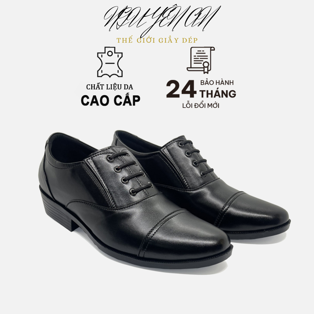 Giày tây nam D1104 giả dây mũi tròn, giầy công sở nam da cao cấp mềm mại,đế cao su chống trượt khâu đế BH 12T