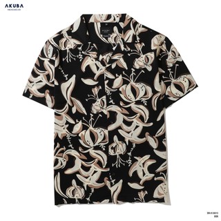  Áo sơ mi nam tay ngắn họa tiết hoa AKUBA form oversize, chất liệu lụa, mát, thấm hút tốt 01J0015