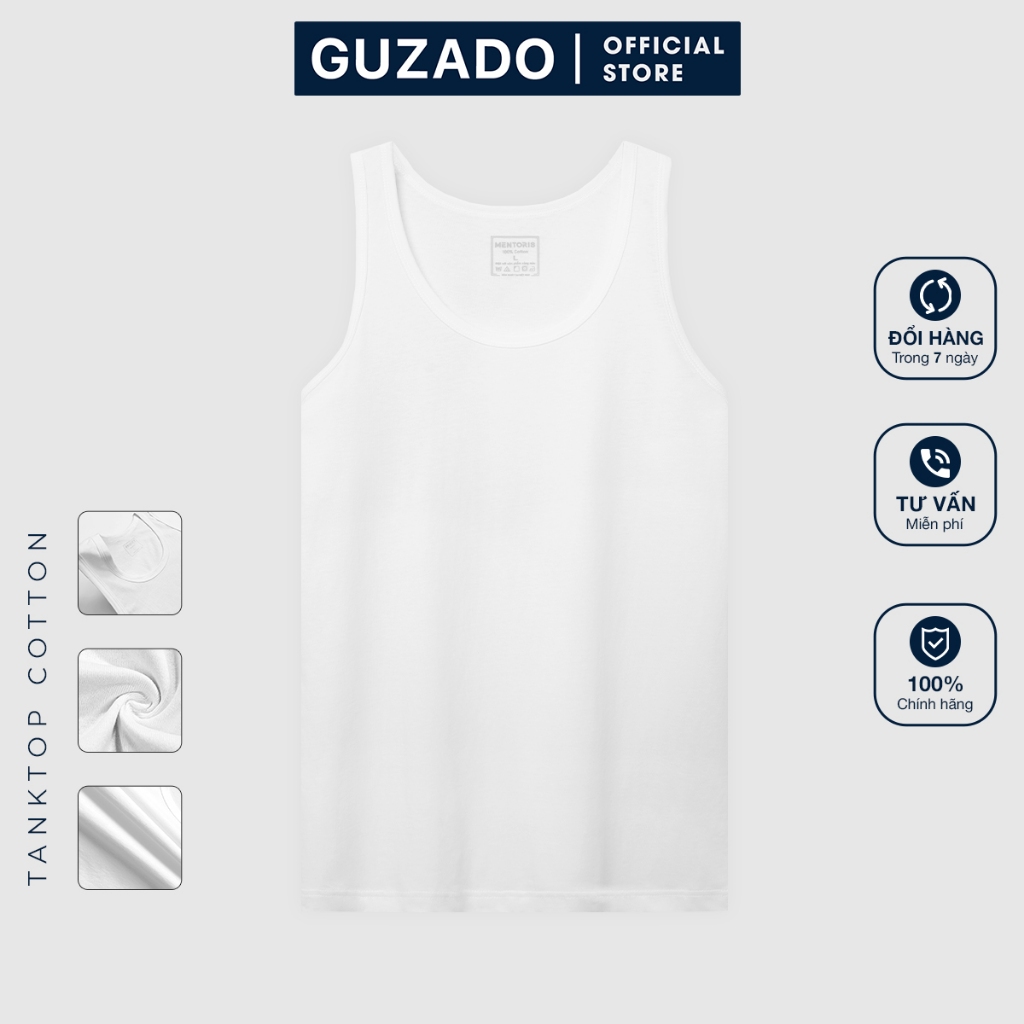 COMBO2 Áo Ba Lỗ Nam GUZADO Mẫu Lót Trong, Vải Cotton Mềm, Nhẹ Không Lộ, Thấm Hút Mồ Hôi Tốt CB2RSC201