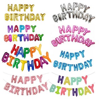 Set bong bóng chữ happy birthday, bộ bong bóng chữ hpbd cao 40cm lá nhôm, phụ kiện trang trí sinh nhật cho bé