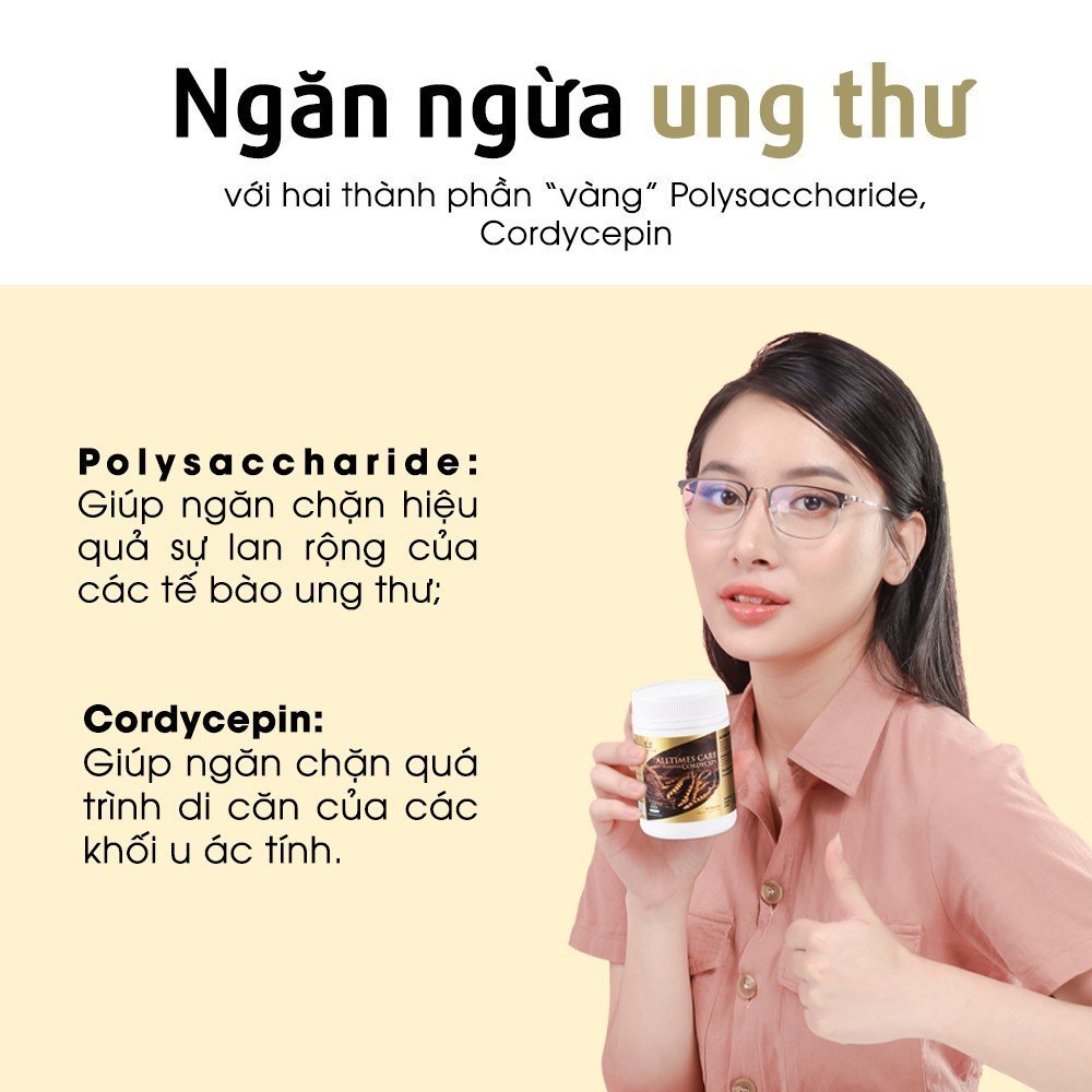 Viên uống Đông trùng hạ thảo ALLTIMES CARE CORDYCEPS giúp bồi bổ tăng cường sức khỏe - lỗi vỏ hộp, date T4/2025