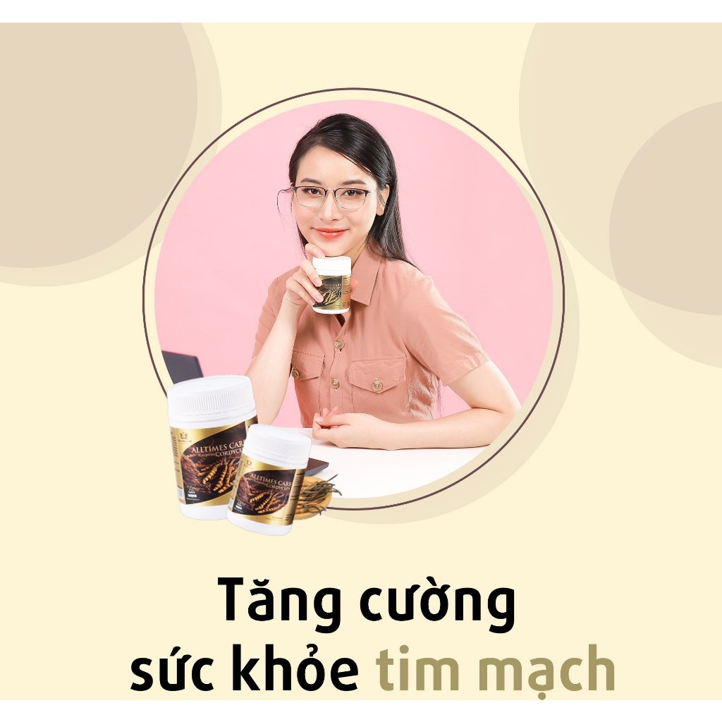 Viên uống Đông trùng hạ thảo ALLTIMES CARE CORDYCEPS giúp bồi bổ tăng cường sức khỏe - lỗi vỏ hộp, date T4/2025