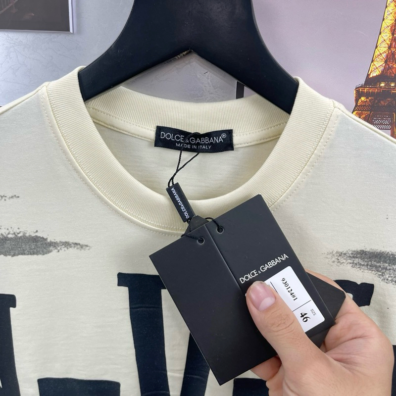 Áo phông nam nữ Premium Cotton in hoạ tiết chữ Dolce Never Stop Loving phối loang trái tim lưng cực hot trend 2024