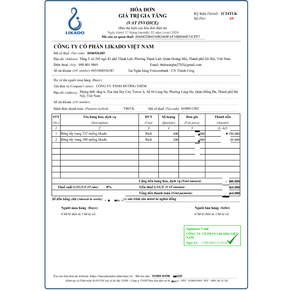 Bông Đắp Toner Likado Lotion Mask 1000 Miếng Cotton Mềm (1 Hộp)- Dr Thêm