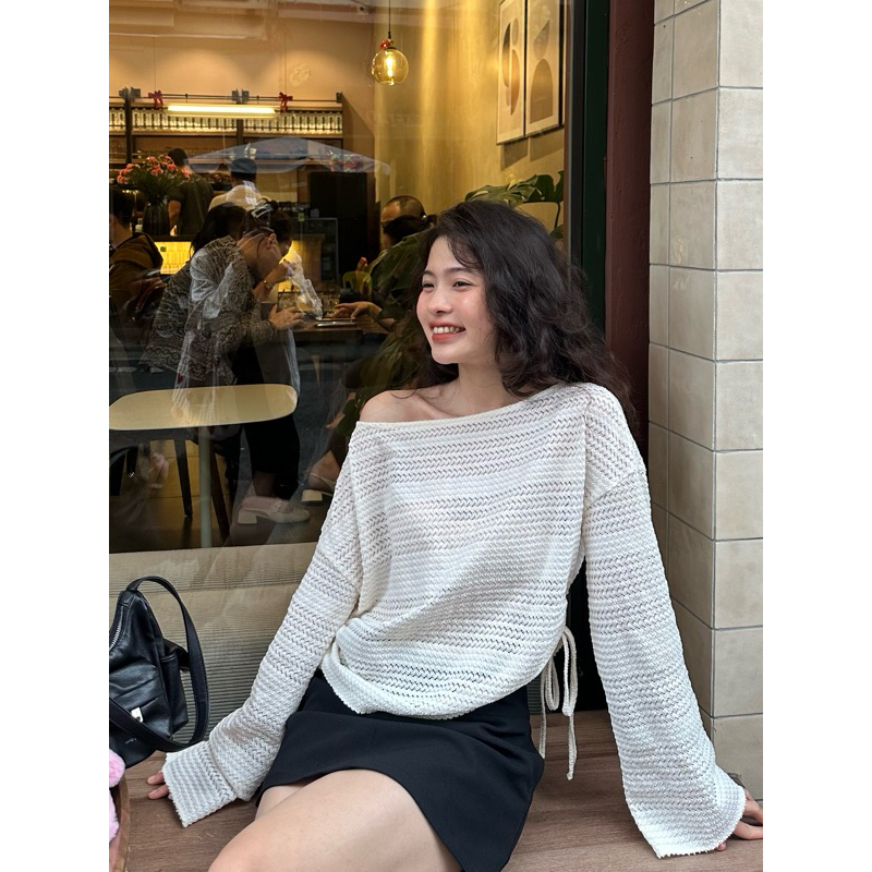 Dóra the label - Áo len lỗ Joey (màu kem sáng) | BigBuy360 - bigbuy360.vn