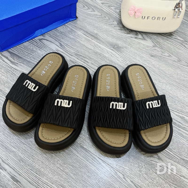 Dép lê nữ bánh mì , Dép lê miu quai dúm êm mềm full box FREESHIP