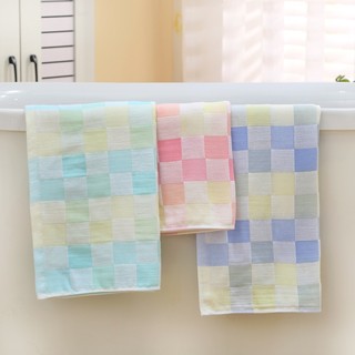 Khăn tắm caro cho bé vải cotton nguyên chất 2 lớp nhanh khô, thoáng khí mềm mại kt: 70*140cm